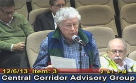 Lyndon Henry, technical consultant for Texas Association for Public Transportation, making presentation to CCAG on Dec. 6th. Screenshot from City of Austin video.