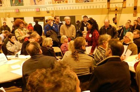 Minneapolis-area community meeting on proposed Southwest light rail project. Photo: Karen Boros.