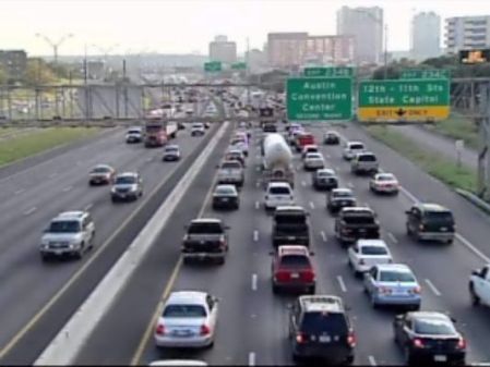 I-35 is the most congested roadway in Texas. But is this really the main travel corridor for commuters from "Highland-Riverside" neighborhoods to the Core Area? And would Project Connect's proposed urban rail line have any perceptible impact? Photo source: KVUE-TV.
