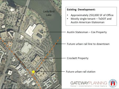 Slide from 2012 Gateway presentation to TWG showed adjacent South Shore property owners that stood to benefit.