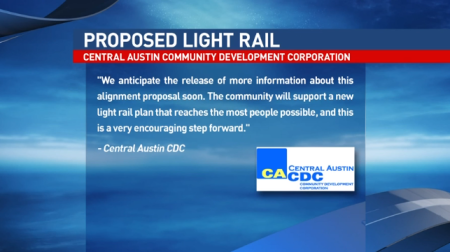 CACDC statement applauding Mobility ATX report, as shown on KEYE-TV News. Screenshot: ATXRail.