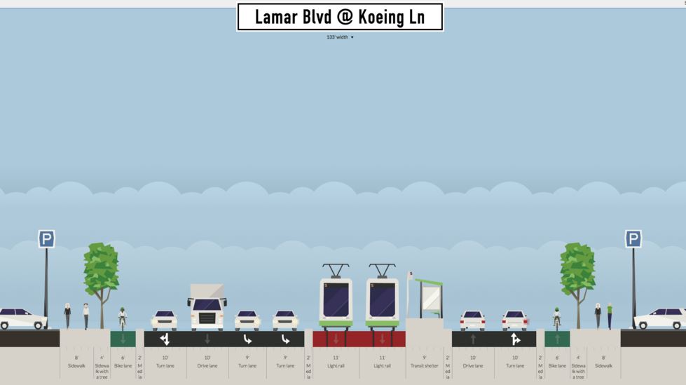 Proposed Koenig Lane station (platform for northbound direction shown). Graphic: Andrew Mayer. (Click to enlarge.)