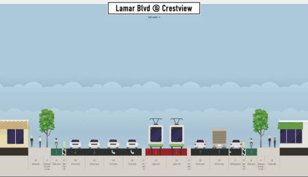 Proposed typical LRT alignment at Crestview. Graphic: Andrew Mayer. (Click to enlarge.)