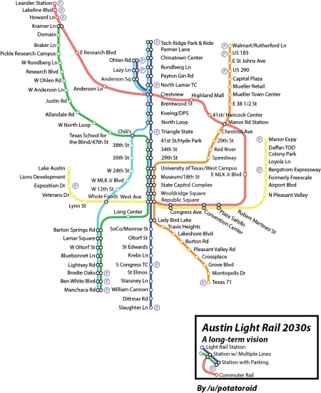 Proposed citywide urban rail system. Map: Andrew Mayer.